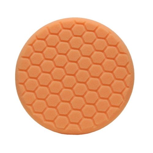 Buff and Shine Hex Face Foam Cutting Pad, Orange, 6"