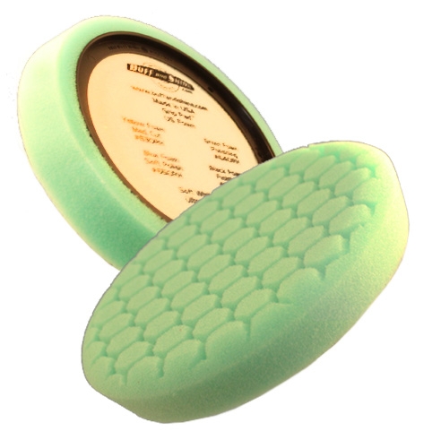 Buff and Shine Hex Face Foam Polishing Pad, Green, 6"