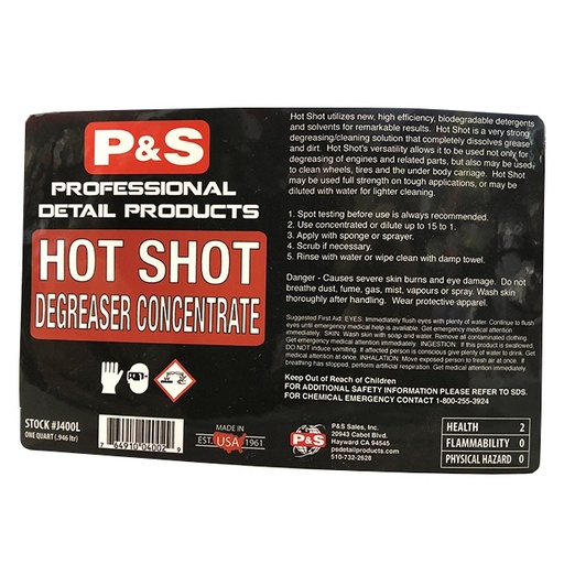 [Item# PNS-J400L                        
            ] P&S Bottle Label - Hot Shot