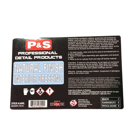 [Item# PNS-L600L                        
            ] P&S Bottle Label - Natural Finish