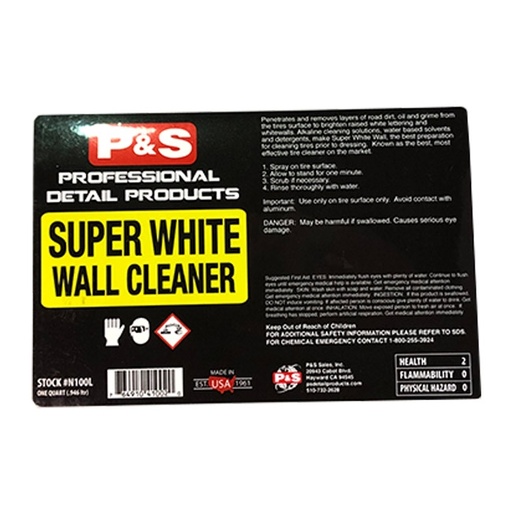 [Item# PNS-N100L                        
            ] P&S Bottle Label - Super White Wall Cleaner